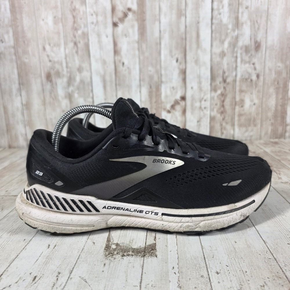 Brooks Adrenaline GTS 23 Mens‎ 9 Black White Running Shoes 1103911D004